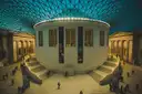 The British Museum's Great Court with the round Reading Room under its glass roof