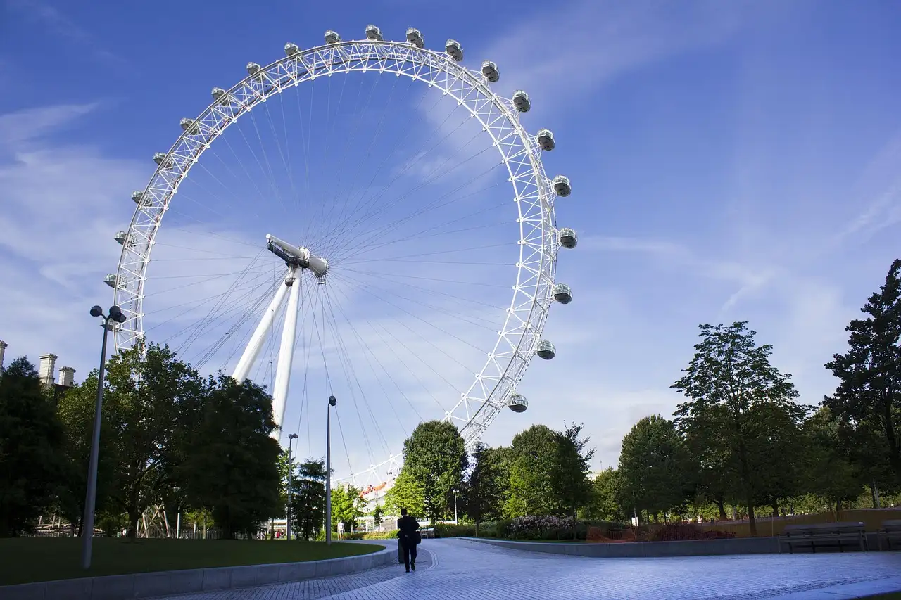 The London Eye over the trees of Jubilee Gardens on the South Bank