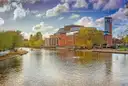 River Avon at Stratford-upon-Avon with the Royal Shakespeare Theatre on the bank