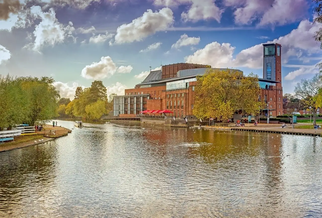 River Avon at Stratford-upon-Avon with the Royal Shakespeare Theatre on the bank