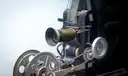 A vintage film projector with two reels