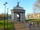 Wellington Arch at Hyde Park Corner in winter sun