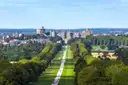 Windsor Castle at the end of the tree-lined Long Walk